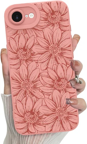 Miniatura 66 de MZELQ Funda para iPhone 17 Pro 2025, diseño de girasoles de silicona, flores florales, protección de cámara, funda delgada y suave para teléfono