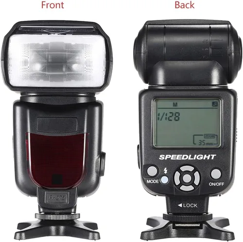 Miniatura 2 de Flash Speedlite con pantalla LCD compatible con cámaras Nikon, Canon, Sony, Panasonic, Leica, Fujifilm, Pentax y Olympus con zapata caliente