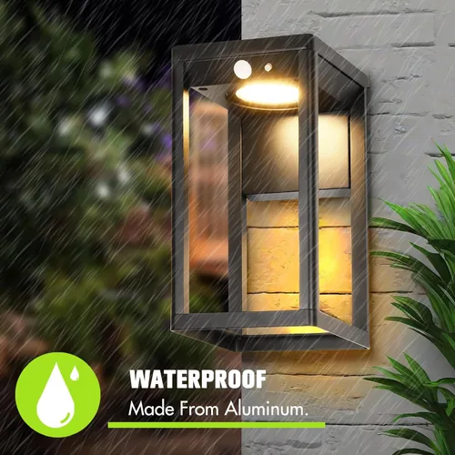 Miniatura 4 de Luces de pared solares al aire libre BRIMMEL con sensor de movimiento - 600 lúmenes, luces de aplique solares de aluminio para exteriores