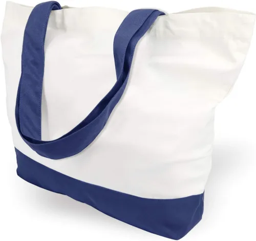 Miniatura 24 de TOPDesign - Paquete de 1 bolsa de lona de algodón, superfuerte, 12 onzas, bolsa para compras reutilizable, de tela, diseño moderno, en dos tonos