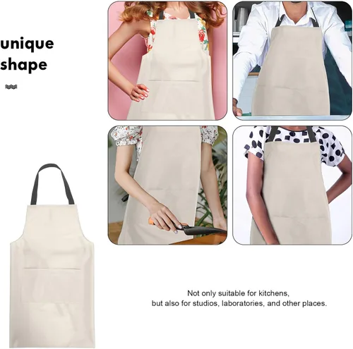 Miniatura 3 de VALICLUD Delantal de cocina de PVC con bolsillo grande resistente al aceite delantal de cocina para mujeres y hombres para estudio de restaurantes