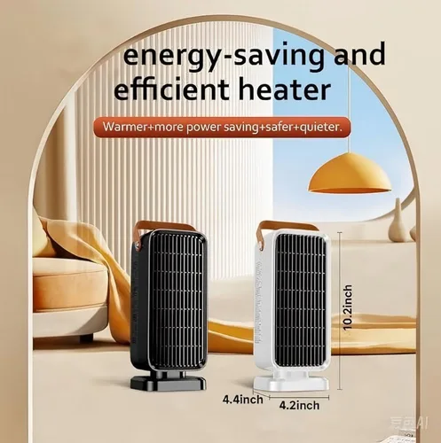 Miniatura 2 de Calentador de espacio, calentadores de espacio de 1500 W para uso en interiores, habitación grande, mini calentador de cerámica portátil