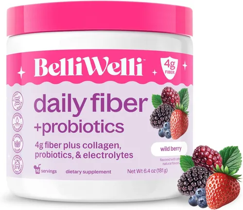 Miniatura 14 de BelliWelli Suplemento de fibra para mujeres y hombres – Polvo de fibra diaria premium de acacia orgánica con colágeno añadido, electrolitos