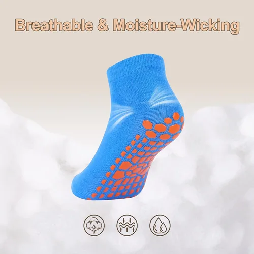 Miniatura 7 de GRPSKCOS Calcetines de Agarre para Niños 6 Pares Calcetines de Agarre para Niños Calcetines de Trampolín Antideslizantes para Tobillo Calcetines