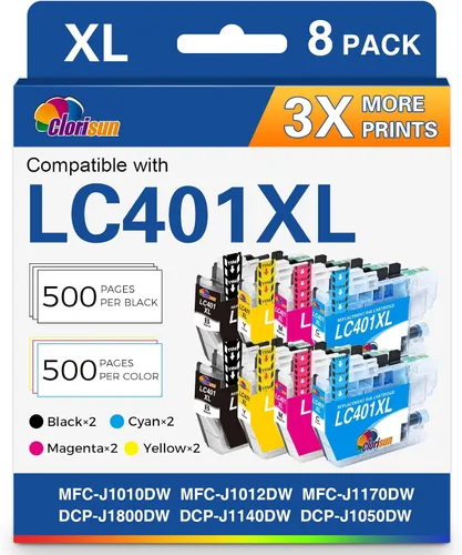 Cartuchos de tinta LC401 LC401XL para impresora Brother, reemplazo para cartuchos de tinta Brother MFC-J1010DW MFC-J1170DW MFC-J1012DW DCP-J1800DW