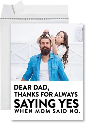 Miniatura 13 de Andaz Press Tarjeta divertida jumbo para el día del padre de 8.5 x 11 pulgadas con sobre, variedad de bromas de papá, regalo del día del padre