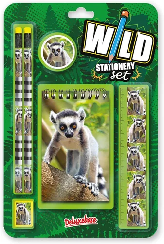 Miniatura 9 de Deluxebase Wild Stationery Set - Tigre blanco de animales de papelería con 2 lápices, borrador, sacapuntas, regla y lindo cuaderno. Suministros