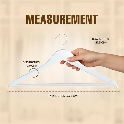 Miniatura 6 de Utopia Home Perchas de Madera Premium Paquete de 30 - Percha para Abrigos Duradera y Delgada - Perchas para Trajes con Gancho Giratorio de 360 Blanco