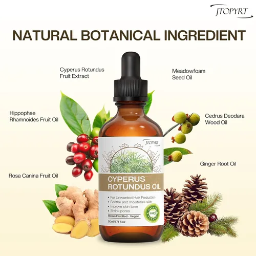 Miniatura 3 de Aceite Cyperus Rotundus: Depilación Aceite de ciprés Reductor del Crecimiento del Cabello Facial Cuerpo Cuidado de la Piel para Mujeres Hombres 2