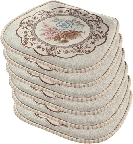 Miniatura 8 de EORNOW Juego de cojines para silla de comedor con lazos, juego de 1/2/4, almohadillas antideslizantes para silla de comedor con funda extraíble