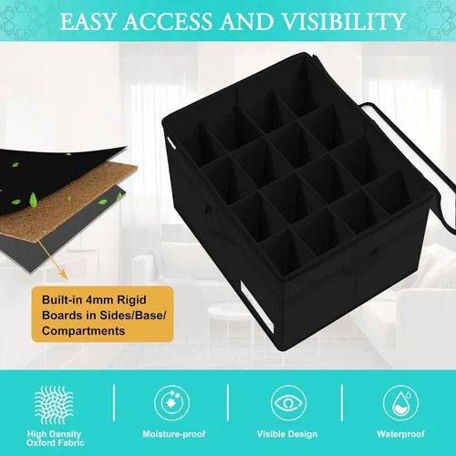 Miniatura 4 de Luvhomee Organizador de almacenamiento de zapatos, se adapta a 16 pares, caja organizadora de zapatos grande para armario, contenedores plegables