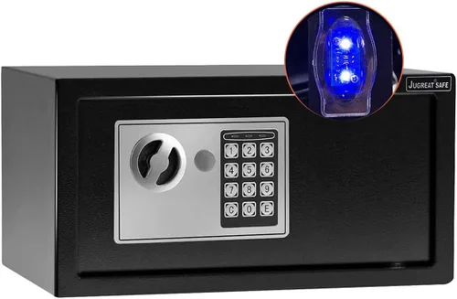 Miniatura 9 de JUGREAT Caja fuerte, caja fuerte electrónica de seguridad digital con luz de inducción, construcción de acero oculta con cerradura, diseño de Negro