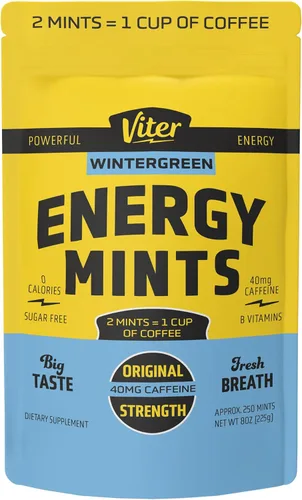 Miniatura 11 de Viter Energy Mentas con cafeína, 40 mg de cafeína, vitaminas B, sin azúcar. (menta, 8 onzas, bolsa a granel)