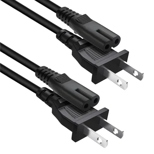 Miniatura 2 de Cable de alimentación de CA de 2 clavijas de repuesto para Samsung TV, TCL TV, Toshiba LG TVs, Sony PS5/PS4/PS3, Xbox One S/Xbox One X, Sharp