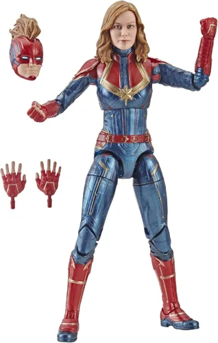 Marvel Capitán Marvel - Figura de disfraz de Capitán Marvel de 6 pulgadas para coleccionistas, niños y fanáticos
