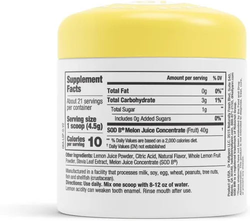 Miniatura 3 de Dr. Kellyann Lemon Sips, Mezcla para bebida cítrica (21 porciones) Rehidrata, Desintoxica, Revitaliza, Sin azúcar, Sin grasa, Sin OMG, Hidrata