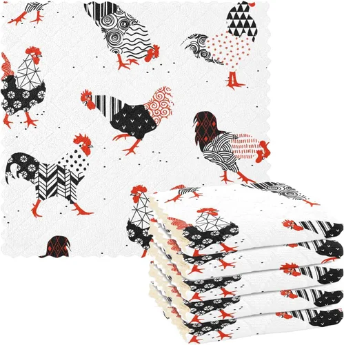 Miniatura 8 de CaTaKu Paños de cocina de animales del bosque de acuarela, paquete de 6 trapos reutilizables para lavar, paños de limpieza de microfibra, paños