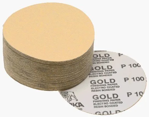 Miniatura 2 de Mirka 23-332-150 Bulldog Gold (sin agujero) 150 discos de lijado PSA de grano 150 - 100 discos por caja