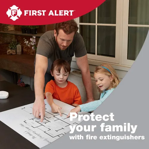 Miniatura 2 de First Alert Extintor de Incendios para Uso Doméstico y Comercial, Unidad Recargable de Conformidad de Alta Resistencia, Clasificación UL 2-A:10-B:C