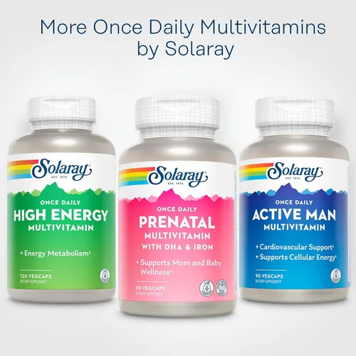 Miniatura 6 de SOLARAY Multivitamínico prenatal una vez al día con hierro y DHA, vitaminas prenatales y minerales para mujeres embarazadas, ayuda a la digestión