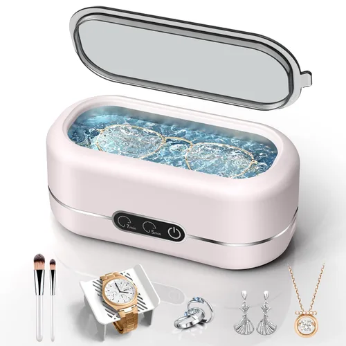 Miniatura 8 de Limpiador ultrasónico de joyas, máquina de limpieza ultrasónica de 48 KHz para joyas, anteojos, anillos, correa de reloj, dentaduras postizas, modos