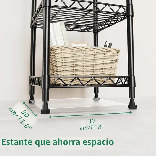 Miniatura 6 de GIOTORENT Unidades de Estantería Metálica de Pie de 5 Niveles, Estante de Alambre de Altura Ajustable Rack de Exhibición para Lavandería Baño Cocina