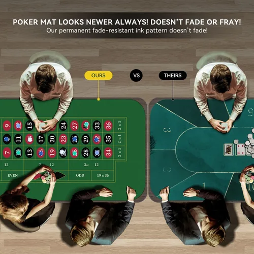 Miniatura 6 de YUZPKRSI Tapete de casino de ruleta de 70 x 35 pulgadas, tapete de póquer enrollable para mesa con bolsa de transporte, diseño de tapete de mesa