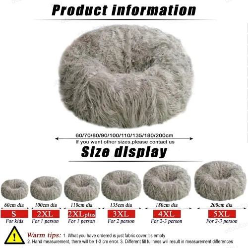 Miniatura 5 de SXBCyan Funda para puf de piel sintética esponjosa, puf, otomano, asiento esquinero, sofá, sillón reclinable (color A, tamaño: 23.6 in)