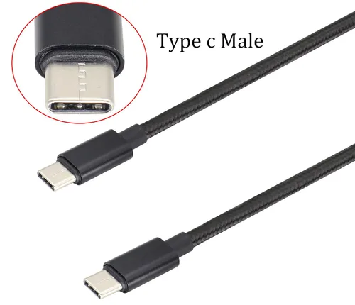 Miniatura 4 de Cable reversible doble tipo C USB C macho a USB C macho, cable trenzado de nailon premium con aislamiento recubierto de aislamiento, cable