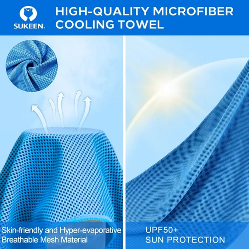 Miniatura 6 de Sukeen Paquete de 4 toallas refrescantes (40 x 12 pulgadas), envolturas refrescantes para el cuello, toalla de hielo, toalla fría suave