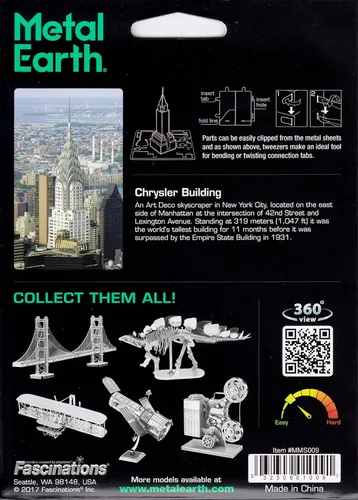 Miniatura 7 de Fascinations Metal Earth Chrysler Building 3D Kit de modelo de metal