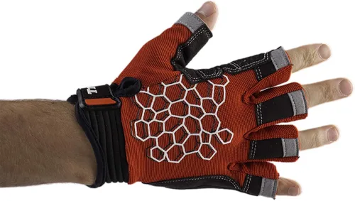 Miniatura 7 de MRX BOXING & FITNESS Guantes de vela pegajosos para la palma de la mano, guantes de yate, kayak, bote, pesca, 2 dedos de corte (negro, XS)