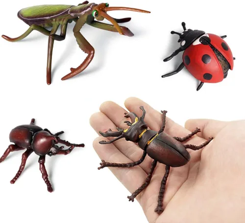 Miniatura 4 de 8 figuras realistas de insectos de plástico surtidas, caja de arena realista de 4 pulgadas, mariposa, abeja, mariquita, saltamontes, mantis, Uang