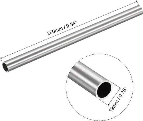 Miniatura 96 de uxcell Tubo de acero inoxidable 304, diámetro exterior de 34 mm x 1,5 mm de espesor de pared, 300 mm de longitud de tubería metálica para maquinaria