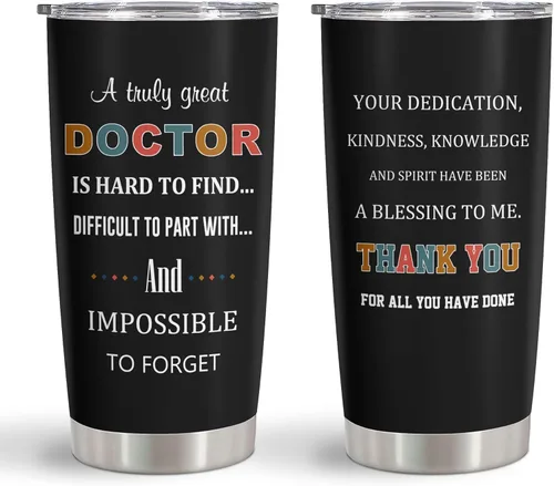 Vaso de 20 onzas, regalo de agradecimiento al médico/graduación para hombres/mujeres, regalo de jubilación/día del médico para Dr./MD Cup 1 unidad