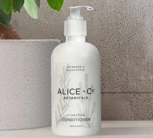 Miniatura 6 de Alice + Co. Champú y acondicionador Lavanda y eucalipto Fairfield by Marriott Amenidades de baño de hotel Botellas de 8.5 oz Set
