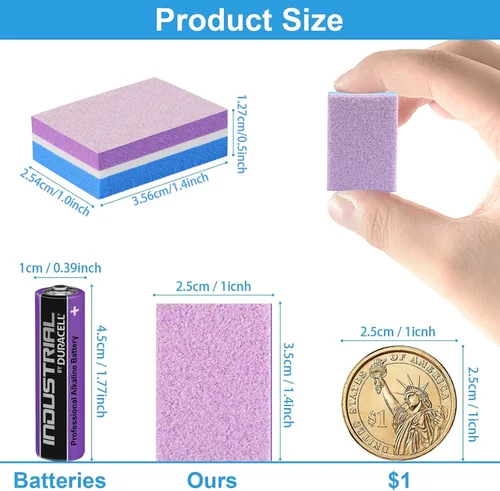 Miniatura 5 de CGBE Bloque de pulido, bloque de pulido de uñas de doble cara, esponja colorida, tiras de lijado, bloques de lima de uñas, herramientas de manicura