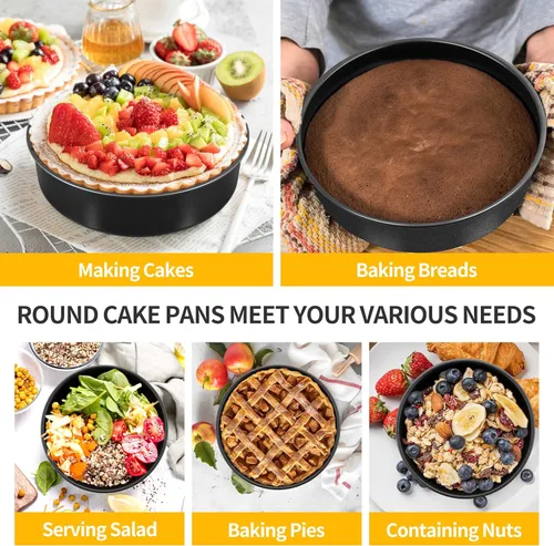 Miniatura 6 de P&P CHEF - Juego de moldes para pasteles antiadherentes de 6 pulgadas, 2 piezas, moldes redondos para hornear pasteles para tier smash, no tóxicos
