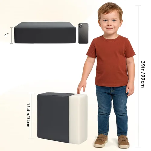 Miniatura 5 de Eiury Asiento Elevador para Niños Pequeños Mesa de Comedor Silla de Cocina, Cojín de PU Impermeable Anti-Rayones, Base Antideslizante, Correas