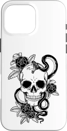 Miniatura 19 de Gothic Flower Skull Snake Roses Case for iPhone 16