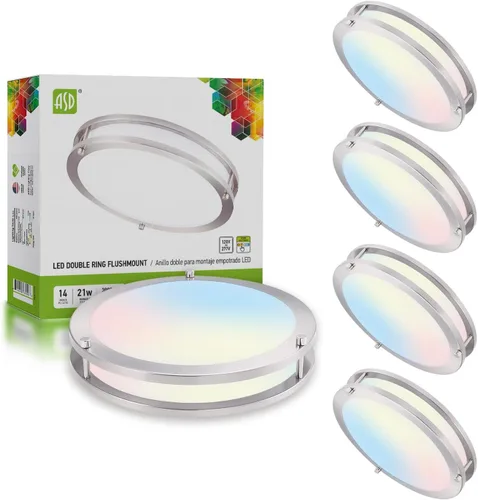 Miniatura 21 de ASD Lámpara LED de techo de montaje empotrado de 18 pulgadas, interruptor de 28 W, 100-277 V, 2750 lúmenes, 3000 K/4000 K/5000 K, regulable, Níquel