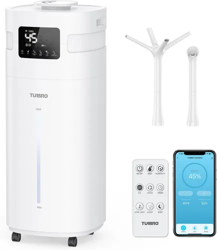 TURBRO Humidificador comercial, habilitado para WiFi, vaporizador de aire ultrasónico de 5.3 galones/20L para habitaciones grandes de hasta 2000