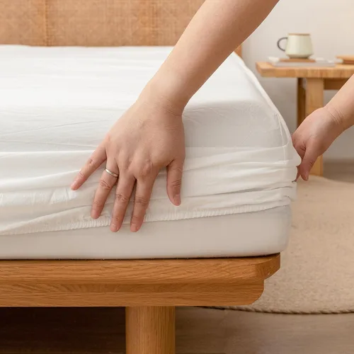 Miniatura 6 de BESTOUCH Juego de sábanas 100% algodón lavado sensación de lino súper suave cómodo elegante ligero 4 piezas juego de ropa de cama para el hogar