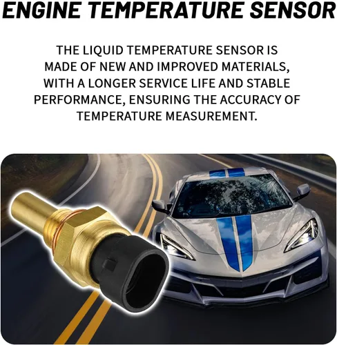 Miniatura 3 de 1 PC Sensor de temperatura del refrigerante del motor, Sensor de temperatura ECT Compatible con Chevy GMC Cadillac Buick, Reemplazo OEM#12608814