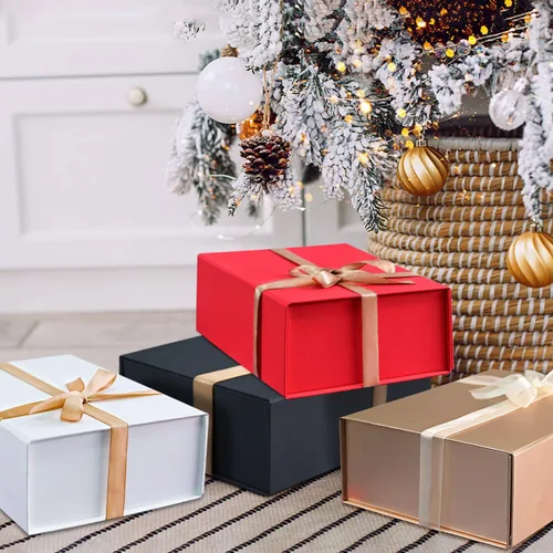 Miniatura 6 de LIFELUM Caja de regalo de 13.5 x 10 x 4 pulgadas, caja de regalo grande con tapas magnéticas, cajas de regalo negras para regalos de graduación