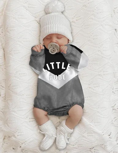 Miniatura 4 de Baby Boy Clothes Color Block Oversized Sweatshirt Romper + Pants Fall Winter Infant Baby Outfits Sets