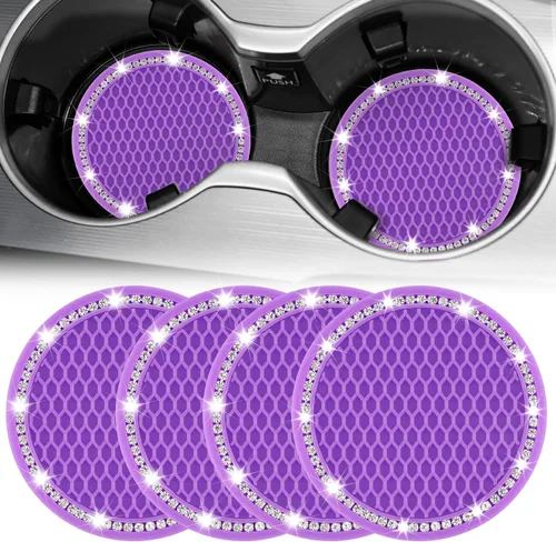 Miniatura 8 de JUSTTOP - Portavasos para automóvil, paquete de 2 unidades, universal, antideslizante, soporte para tazas, accesorios para interiores de automóvil