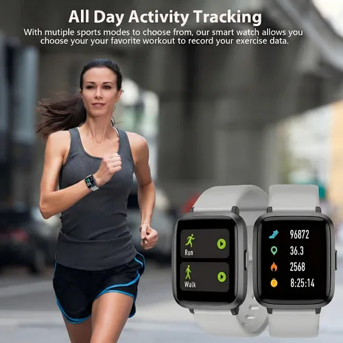 Miniatura 4 de POIUZET Monitor de actividad física, reloj de fitness con oxígeno en sangre, monitor de frecuencia cardíaca, contador de calorías de pasos, monitor