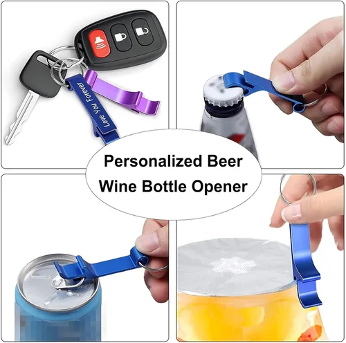 Miniatura 5 de 200 piezas personalizado abrebotellas llavero personalizado grabado a granel personalizado fiesta de boda baby shower regalos para invitados