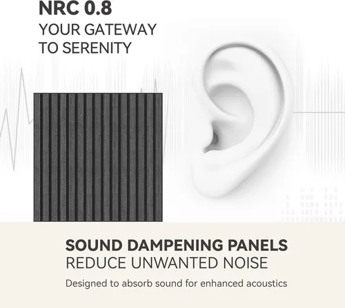 Miniatura 6 de Upick Paneles de pared acústicos de MDF que absorben el sonido, paquete de 4 paneles de pared de espuma a prueba de sonido de 24 x 24 pulgadas